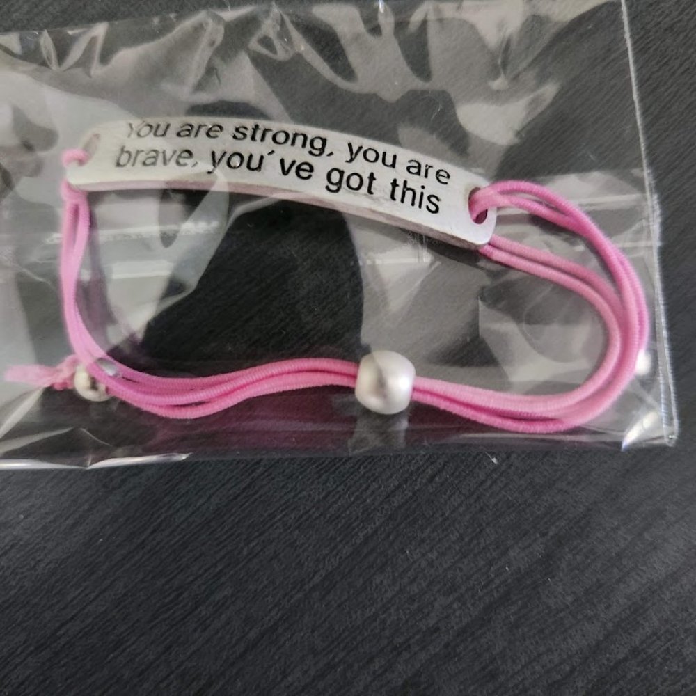 Inspirational Bracelet Silvertone/Pink